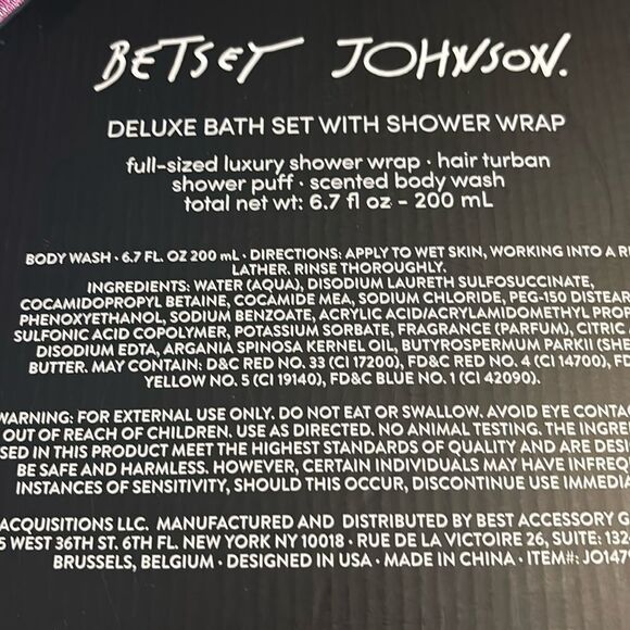 Betsey Johnson Shower Wrap, hair turban & Bath Set - Picture 3 of 8